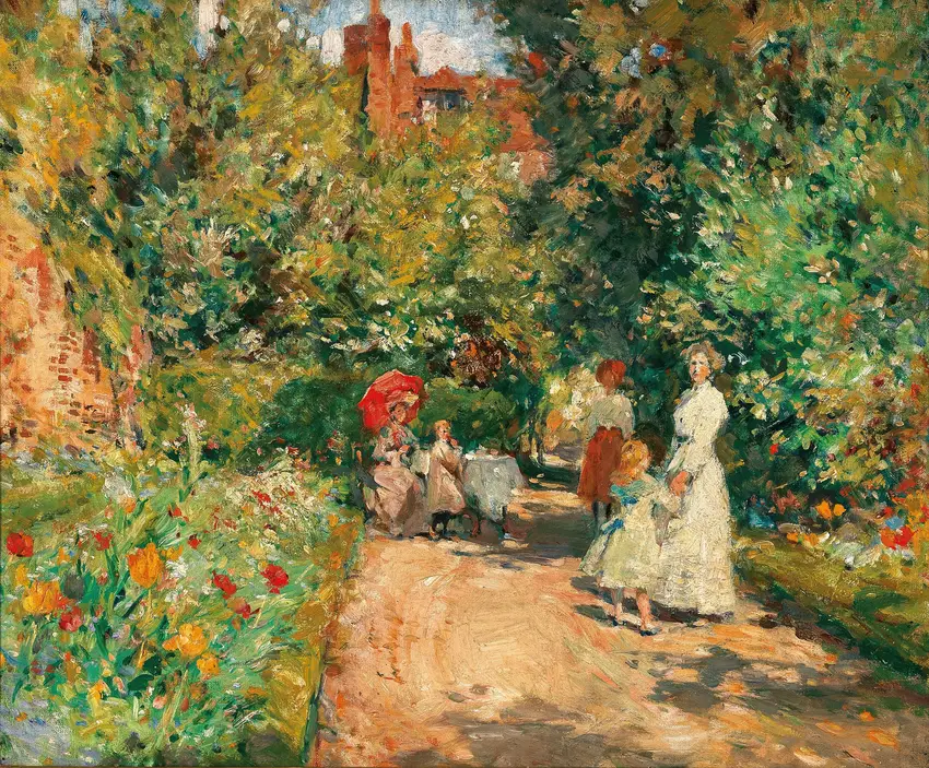Teatime in a Walled Garden by William Christian Symons